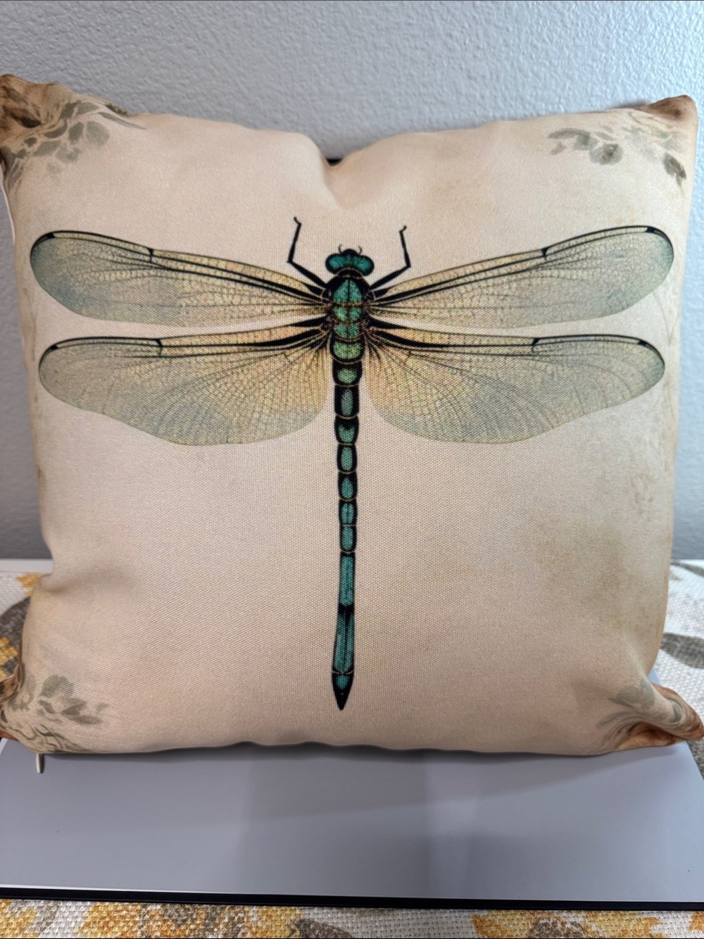 Dragonfly Decorative Throw Pillow – Double-Sided Design + Insert Included - Picture 3 of 7
